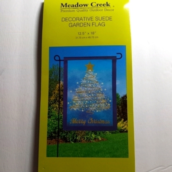 Holiday Meadow Creek Suede Garden Flag 12.5x18" Double sided, "Gold Chr… - Picture 2 of 4